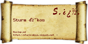 Sturm Ákos névjegykártya