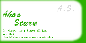 akos sturm business card